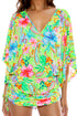 Luli Fama Hibiscus Dream Cabana V Neck Dress